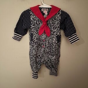 Vintage 90s Gymboree One Piece Outfit w Collar Detail